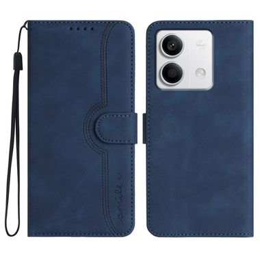 Peňaženkové kožené puzdro Heart na Xiaomi Redmi Note 13 4G - Kráľovská modrá