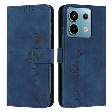 Peňaženkové kožené puzdro Heart na Xiaomi Redmi Note 13 Pro 4G - Modrá