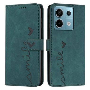 Peňaženkové kožené puzdro Heart na Xiaomi Redmi Note 13 Pro 4G - Zelená