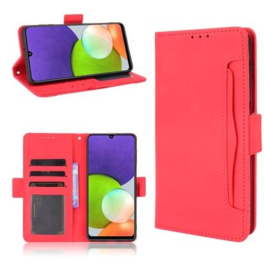 Peňaženkové kožené puzdro HORIZONTAL na Samsung Galaxy A22 4G - Červená