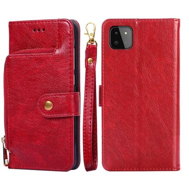 Peňaženkové kožené puzdro HORIZONTAL na Samsung Galaxy A22 4G - Červená