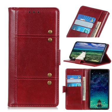 Peňaženkové kožené puzdro HORSE na Samsung Galaxy A22 4G - Červená