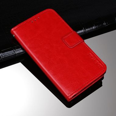 Peňaženkové kožené puzdro IDEWEI na Huawei P50 Pro - Červená