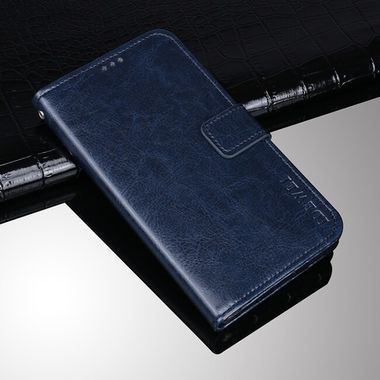 Peňaženkové kožené puzdro IDEWEI na Huawei P50 Pro - Modrá