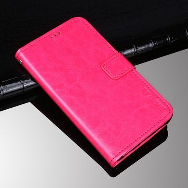 Peňaženkové kožené puzdro IDEWEI na Huawei P50 Pro - Ružovočervená