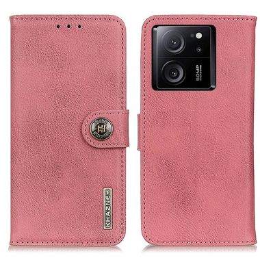 Peňaženkové kožené puzdro KHAZNEH Cowhide Texture na Xiaomi 13T / 13T Pro - Ružová