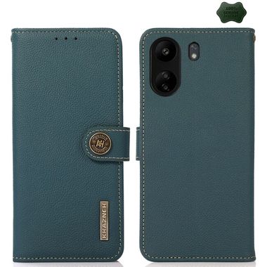 Peňaženkové kožené puzdro KHAZNEH Custer na Xiaomi Redmi 13C - Zelená