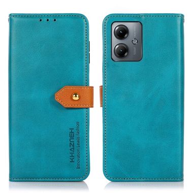 Peňaženkové kožené puzdro KHAZNEH Dual-color na Motorola G14 - Modrá