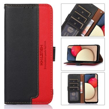 Peňaženkové kožené puzdro KHAZNEH Litchi na Xiaomi Redmi 12 - Čierna