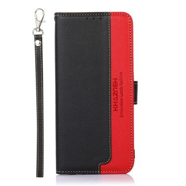 Peňaženkové kožené puzdro KHAZNEH Litchi Texture na Moto G54 5G / G54 5G Power Edition - Čierna