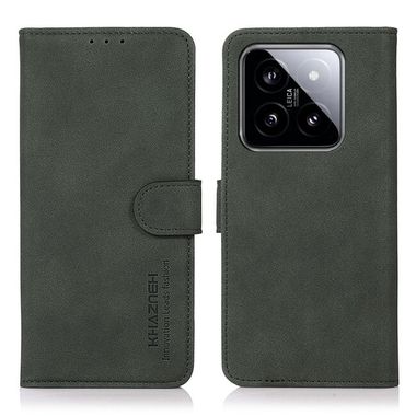 Peňaženkové kožené puzdro KHAZNEH Matte na Xiaomi 14 - Zelená