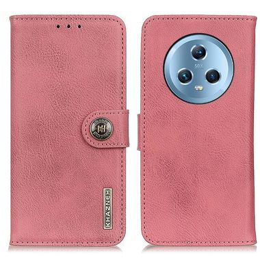 Peňaženkové kožené puzdro KHAZNEH na Honor Magic5 - Ružová
