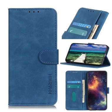 Peňaženkové kožené puzdro KHAZNEH na iPhone 15 Pro - Modrá