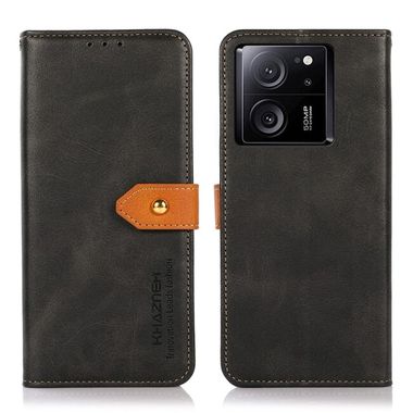 Peňaženkové kožené puzdro KHAZNEH na Xiaomi 13T / 13T Pro - Čierna