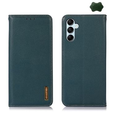 Peňaženkové kožené puzdro KHAZNEH Nappa na Galaxy A55 5G - Zelená