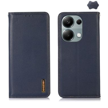 Peňaženkové kožené puzdro KHAZNEH Nappa na Xiaomi Redmi Note 13 Pro 4G - Modrá