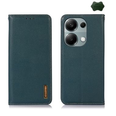 Peňaženkové kožené puzdro KHAZNEH Nappa na Xiaomi Redmi Note 13 Pro 4G - Zelená