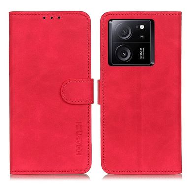 Peňaženkové kožené puzdro KHAZNEH Retro na Xiaomi 13T / 13T Pro - Červená