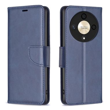 Peňaženkové kožené puzdro Lambskin na Honor Magic6 Lite - Modrá