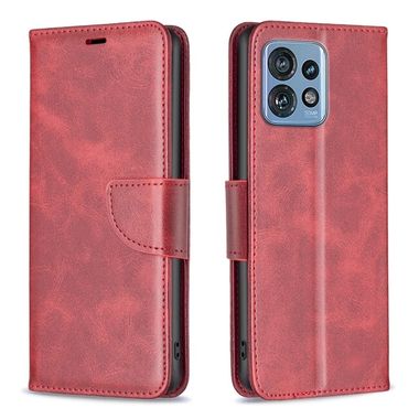 Peňaženkové kožené puzdro Lambskin na Motorola Edge 40 Pro - Červená