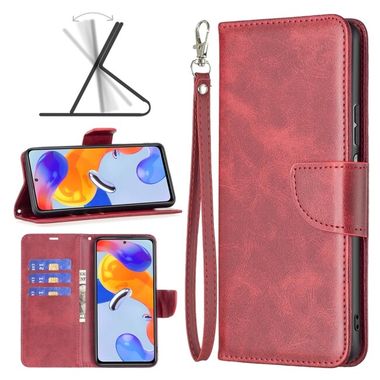 Peňaženkové kožené puzdro LAMBSKIN na Xiaomi Redmi Note 11 Pro - Červená
