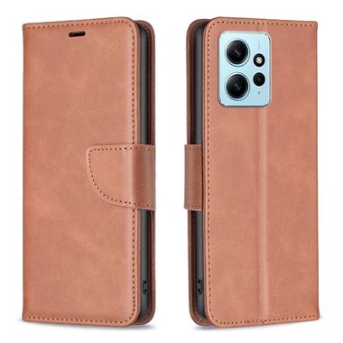 Peňaženkové kožené puzdro Lambskin na Xiaomi Redmi Note 12 4G - Hnedá