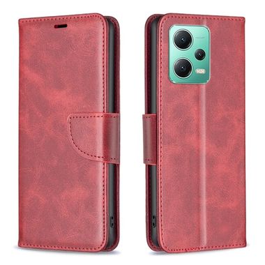 Peňaženkové kožené puzdro LAMBSKIN na Xiaomi Redmi Note 12 5G – Červená