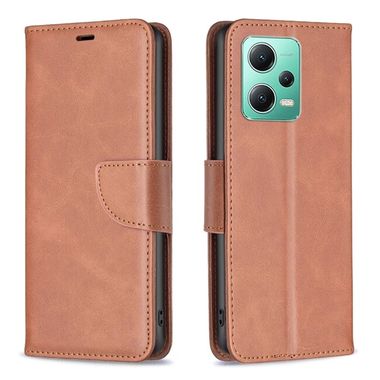 Peňaženkové kožené puzdro LAMBSKIN na Xiaomi Redmi Note 12 5G – Hnedá