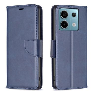 Peňaženkové kožené puzdro Lambskin na Xiaomi Redmi Note 13 Pro 4G - Modrá