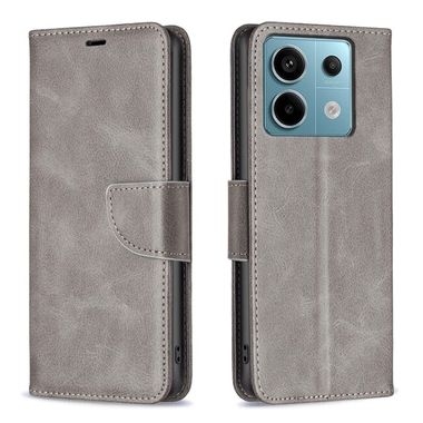 Peňaženkové kožené puzdro Lambskin na Xiaomi Redmi Note 13 Pro 4G - Sivá