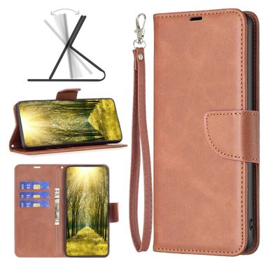 Peňaženkové kožené puzdro Lambskin na Xiaomi Redmi Note 13 Pro - Hnedá