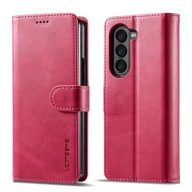 Peňaženkové kožené puzdro LC.IMEEKE Calf na Samsung Galaxy Z Fold5 - Červená