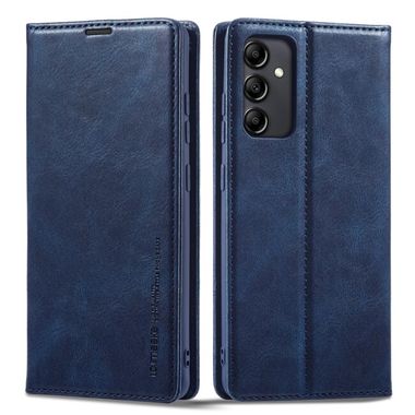 Peňaženkové kožené puzdro LC.IMEEKE na Samsung Galaxy A14 4G/5G – Modrá