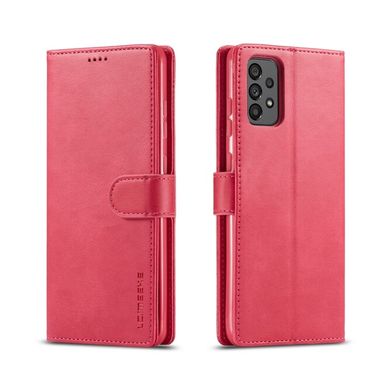 Peňaženkové kožené puzdro LC.IMEEKE na Samsung Galaxy A73 5G - Červená