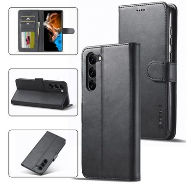 Peňaženkové kožené puzdro LC.IMEEKE na Samsung Galaxy S24 5G - Čierna