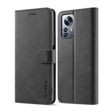 Peňaženkové kožené puzdro LC.IMEEKE na Xiaomi 12X – Čierna