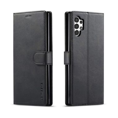 Peňaženkové kožené puzdro LC.IMEEKE na Samsung Galaxy A04s – Čierna