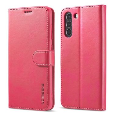 Peňaženkové kožené puzdro LC.IMEEKE na Samsung Galaxy S21 FE - Červená