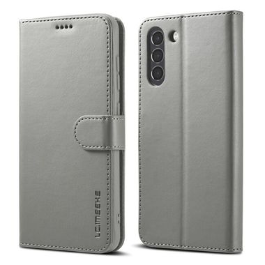 Peňaženkové kožené puzdro LC.IMEEKE na Samsung Galaxy S21 FE - Šedá