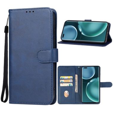 Peňaženkové kožené puzdro Leather na Honor Magic5 Pro - Modrá