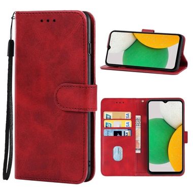 Peňaženkové kožené puzdro LEATHER na Samsung Galaxy A03 – Červená