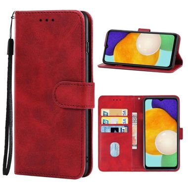 Peňaženkové kožené puzdro LEATHER na Samsung Galaxy A04s – Červená