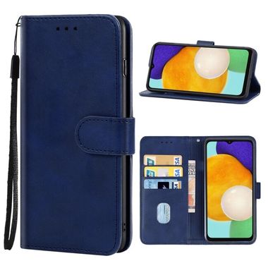 Peňaženkové kožené puzdro LEATHER na Samsung Galaxy A04s – Modrá