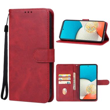 Peňaženkové kožené puzdro LEATHER na Samsung Galaxy A54 5G – Červená