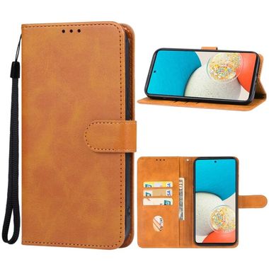Peňaženkové kožené puzdro LEATHER na Samsung Galaxy A54 5G – Hnedá
