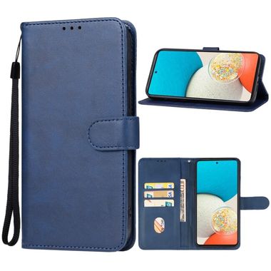 Peňaženkové kožené puzdro LEATHER na Samsung Galaxy A54 5G – Modrá