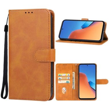 Peňaženkové kožené puzdro Leather na Xiaomi Redmi 12 - Hnedá