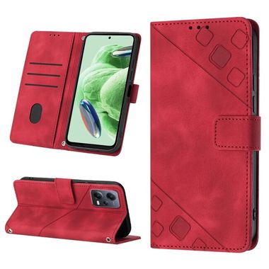 Peňaženkové kožené puzdro LEATHER na Xiaomi Redmi Note 12 5G – Červená