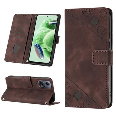 Peňaženkové kožené puzdro LEATHER na Xiaomi Redmi Note 12 5G – Hnedá