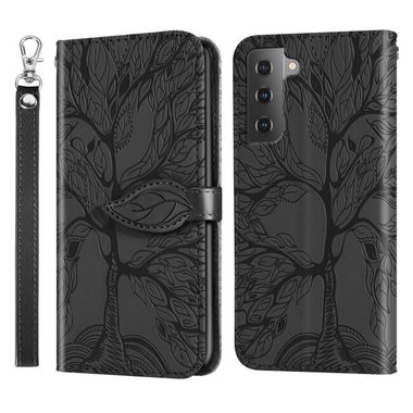 Peňaženkové kožené puzdro LIFE TREE na Samsung Galaxy S23 5G – Čierna